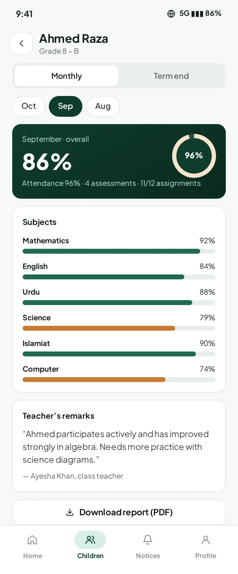 Parents stay informed — on their phone